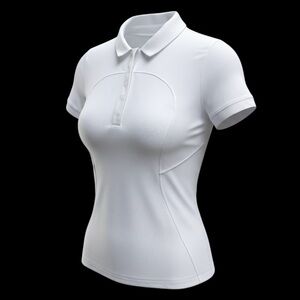 Lululemon Quick-Drying Short Sleeve White 5-Button Polo Shirt Women Size 8